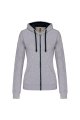 Dames Hoodie met rits kariban K467 OXFORDGREY-NAVY